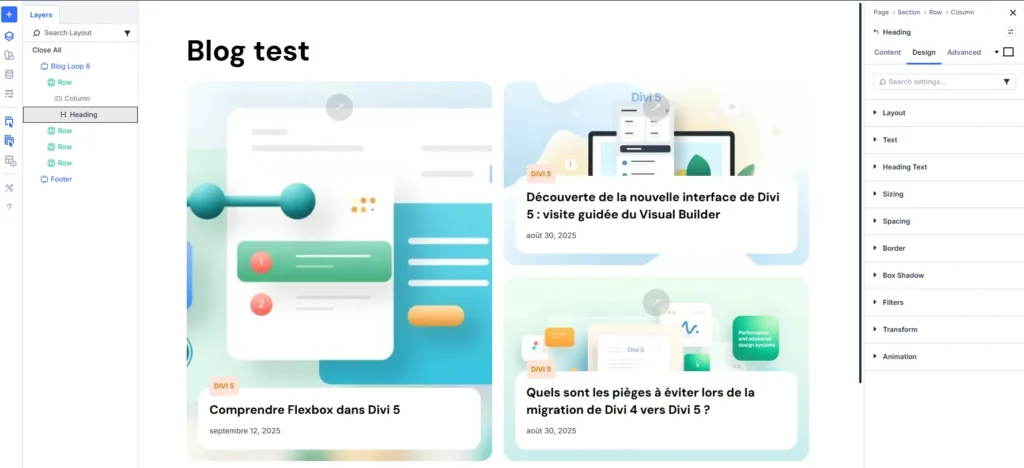 Grille magazine avec article vedette
